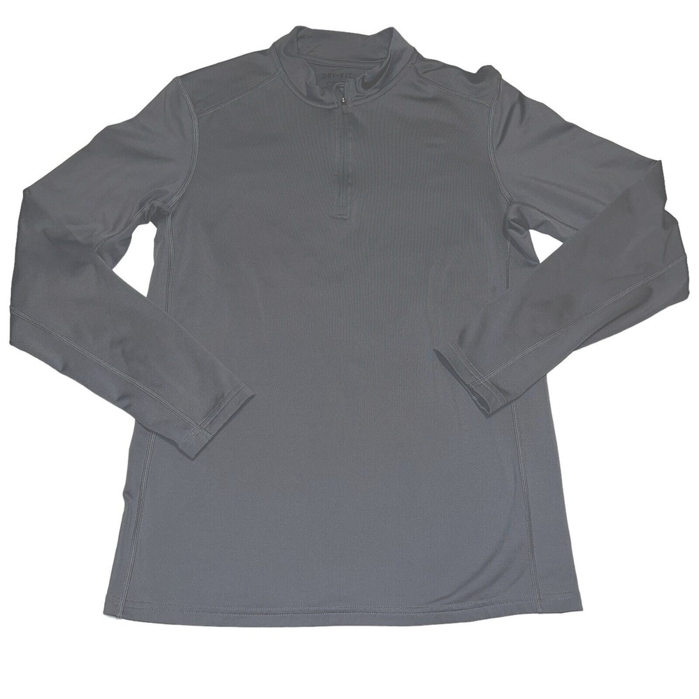 Nike Pullover Dri Fit 1/4 Zip Gray Long Sleeve Jacket Top womens M